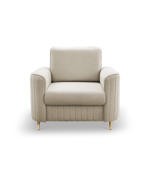 Fotel LAREN na stalowych nogach z oparciem i podłokietnikami w tkaninie CASTEL 03