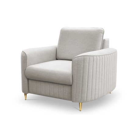 Fotel LAREN na stalowych nogach z oparciem i podłokietnikami w tkaninie CASTEL 04