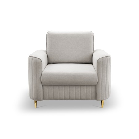 Fotel LAREN na stalowych nogach z oparciem i podłokietnikami w tkaninie CASTEL 04