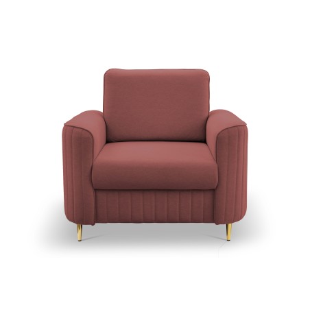 Fotel LAREN na stalowych nogach z oparciem i podłokietnikami w tkaninie CASTEL 59