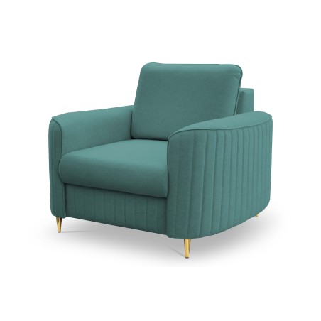 Fotel LAREN na stalowych nogach z oparciem i podłokietnikami w tkaninie CASTEL 70