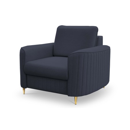 Fotel LAREN na stalowych nogach z oparciem i podłokietnikami w tkaninie CASTEL 79