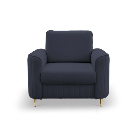 Fotel LAREN na stalowych nogach z oparciem i podłokietnikami w tkaninie CASTEL 79