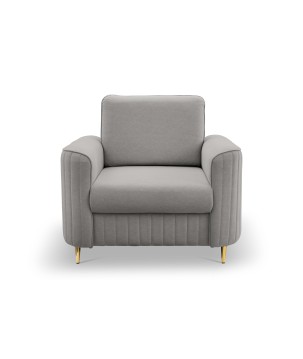 Fotel LAREN na stalowych nogach z oparciem i podłokietnikami w tkaninie CASTEL 80