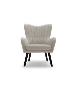 Fotel TED z wysokim oparciem i siedziskiem w tkaninie VELLUTO 01