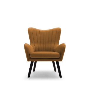 Fotel TED z wysokim oparciem i siedziskiem w tkaninie VELLUTO 08