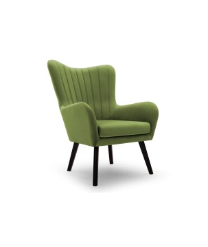 Fotel TED z wysokim oparciem i siedziskiem w tkaninie VELLUTO 09