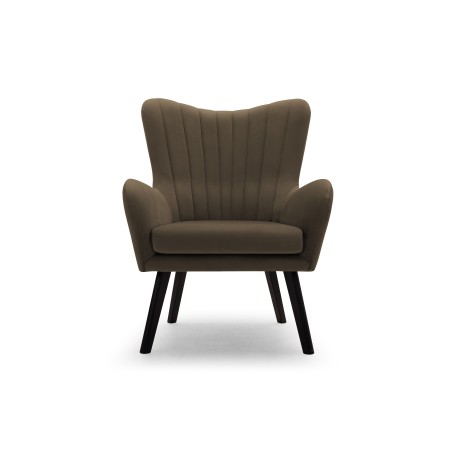 Fotel TED z wysokim oparciem i siedziskiem w tkaninie VELLUTO 31