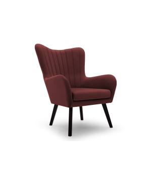 Fotel TED z wysokim oparciem i siedziskiem w tkaninie VELLUTO 32