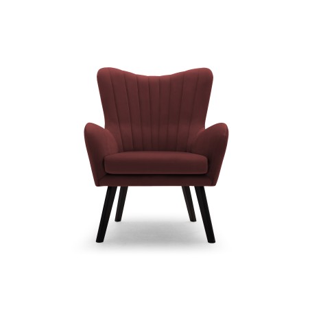 Fotel TED z wysokim oparciem i siedziskiem w tkaninie VELLUTO 32