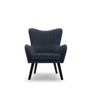 Fotel TED z wysokim oparciem i siedziskiem w tkaninie VELLUTO 37
