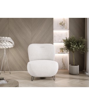 Fotel LUIS skandynawski wolnostojący na metalowych nogach w tkaninie ANTHOLOGY 01