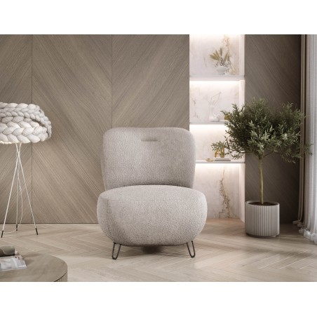 Fotel LUIS skandynawski wolnostojący na metalowych nogach w tkaninie ANTHOLOGY 06