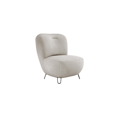 Fotel LUIS skandynawski wolnostojący na metalowych nogach w tkaninie CLOUD 03