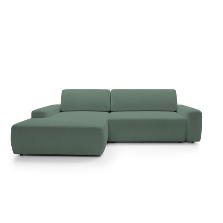 Narożnik BOULI Lewostronny z Elektryczną Regulacją wolnostojący tkanina Raven 77 Zielony DOMO HOME