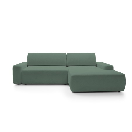 Narożnik BOULI Prawostronny z Elektryczną Regulacją wolnostojący tkanina Raven 77 Zielony DOMO HOME