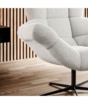 Fotel SENSI Relax obrotowy 360° z funkcją bujania w tkaninie Aphrodite 01