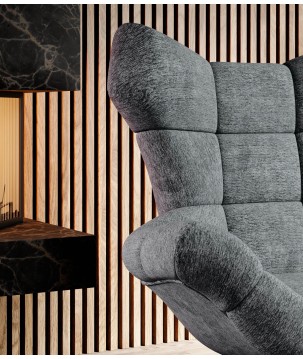 Fotel SENSI Relax obrotowy 360° z funkcją bujania w tkaninie Breath 93