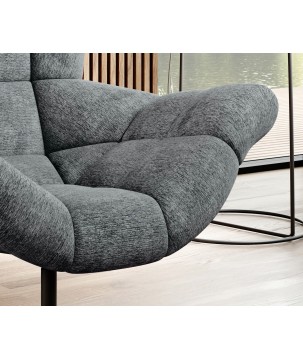 Fotel SENSI Relax obrotowy 360° z funkcją bujania w tkaninie Breath 93