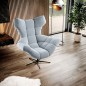 Fotel SENSI Relax obrotowy 360° z funkcją bujania w tkaninie Luisiano 02