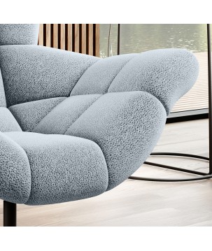 Fotel SENSI Relax obrotowy 360° z funkcją bujania w tkaninie Luisiano 02