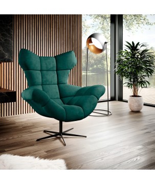 Fotel SENSI Relax obrotowy 360° z funkcją bujania w tkaninie Monolith 37