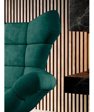 Fotel SENSI Relax obrotowy 360° z funkcją bujania w tkaninie Monolith 37