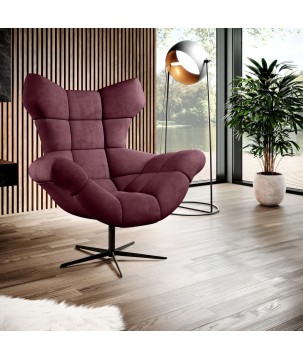 Fotel SENSI Relax obrotowy 360° z funkcją bujania w tkaninie Monolith 69