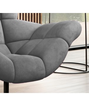 Fotel SENSI Relax obrotowy 360° z funkcją bujania w tkaninie Monolith 85