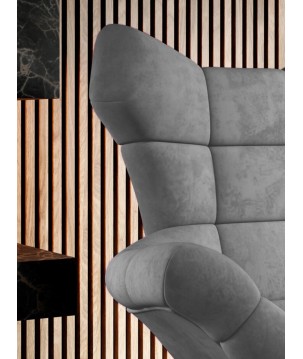 Fotel SENSI Relax obrotowy 360° z funkcją bujania w tkaninie Monolith 85