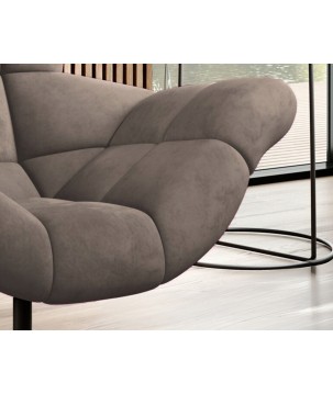 Fotel SENSI Relax obrotowy 360° z funkcją bujania w tkaninie Solar 16