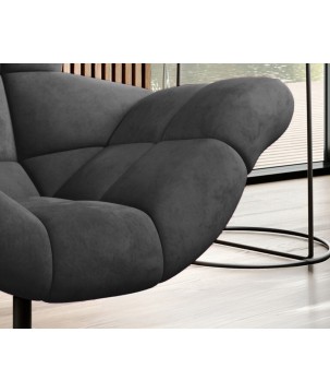 Fotel SENSI Relax obrotowy 360° z funkcją bujania w tkaninie Solar 96