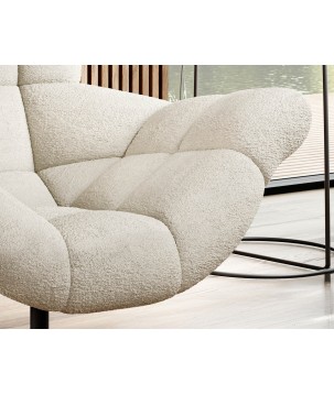 Fotel SENSI Relax obrotowy 360° z funkcją bujania w tkaninie Loris 01