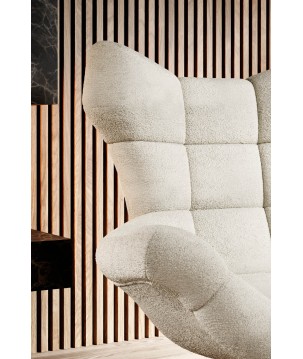 Fotel SENSI Relax obrotowy 360° z funkcją bujania w tkaninie Loris 01