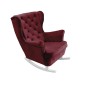Fotel USZAK bujany tapicerowany z podłokietnikami, kolor Burgundowy tkanina MAGIC VELVET