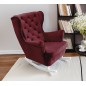Fotel USZAK bujany tapicerowany z podłokietnikami, kolor Burgundowy tkanina MAGIC VELVET