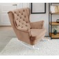 Fotel USZAK bujany tapicerowany z podłokietnikami, kolor Cappucino tkanina MAGIC VELVET