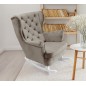 Fotel USZAK bujany tapicerowany z podłokietnikami, kolor Szary tkanina MAGIC VELVET