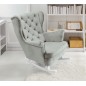 Fotel USZAK bujany tapicerowany z podłokietnikami, kolor Popielaty tkanina MAGIC VELVET