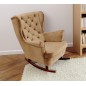 Fotel USZAK bujany tapicerowany z podłokietnikami, kolor Cappucino tkanina MAGIC VELVET