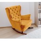 Fotel USZAK bujany tapicerowany z podłokietnikami, kolor Złoty tkanina MAGIC VELVET