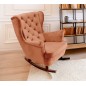 Fotel USZAK bujany tapicerowany z podłokietnikami, kolor Pomarańczowy tkanina MAGIC VELVET