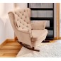 Fotel USZAK bujany tapicerowany z podłokietnikami, kolor Pudrowy róż tkanina MAGIC VELVET