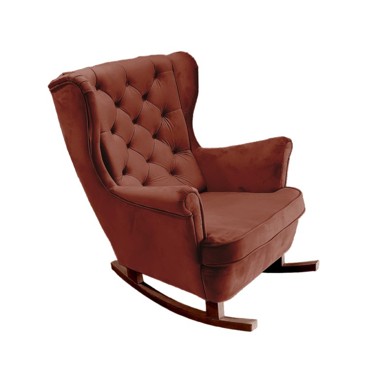 Fotel USZAK bujany tapicerowany z podłokietnikami, kolor Bordowy tkanina MAGIC VELVET