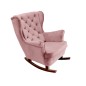 Fotel USZAK bujany tapicerowany z podłokietnikami, kolor Różowy tkanina MAGIC VELVET