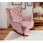 Fotel USZAK bujany tapicerowany z podłokietnikami, kolor Różowy tkanina MAGIC VELVET