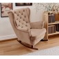 Fotel USZAK bujany tapicerowany z podłokietnikami, kolor Cappucino tkanina MAGIC VELVET