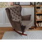 Fotel USZAK bujany tapicerowany z podłokietnikami, kolor Brązowy tkanina MAGIC VELVET
