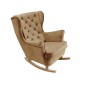 Fotel USZAK bujany tapicerowany z podłokietnikami, kolor Cappucino tkanina MAGIC VELVET