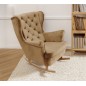 Fotel USZAK bujany tapicerowany z podłokietnikami, kolor Cappucino tkanina MAGIC VELVET